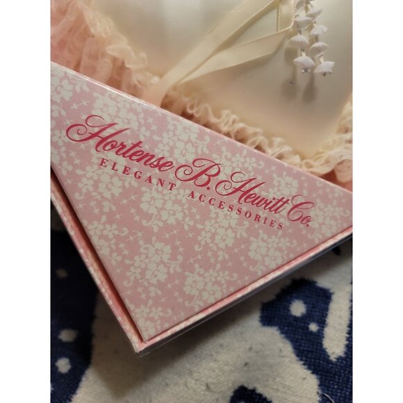 Hortense B Hewitt Co Ivory Satin Heart Shape Ring Pillow - Picture 4 of 7